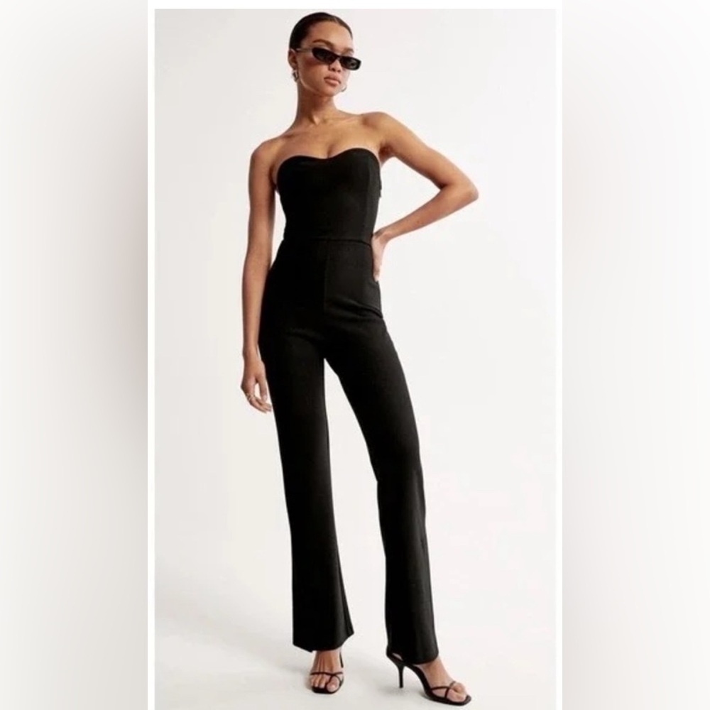 Elegant Black Strapless Jumpsuit Abercrombie